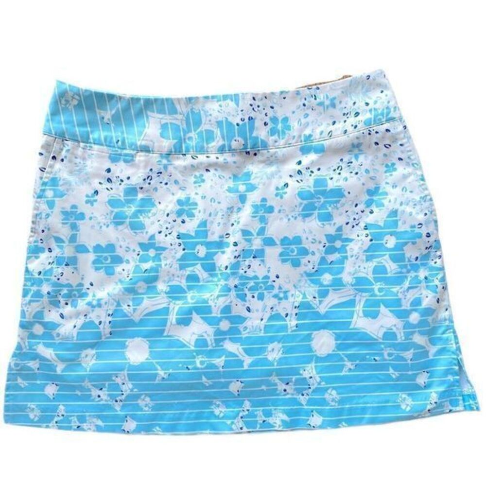Adidas Climacool Golf Skort-4 blue /white print , polyester spandex